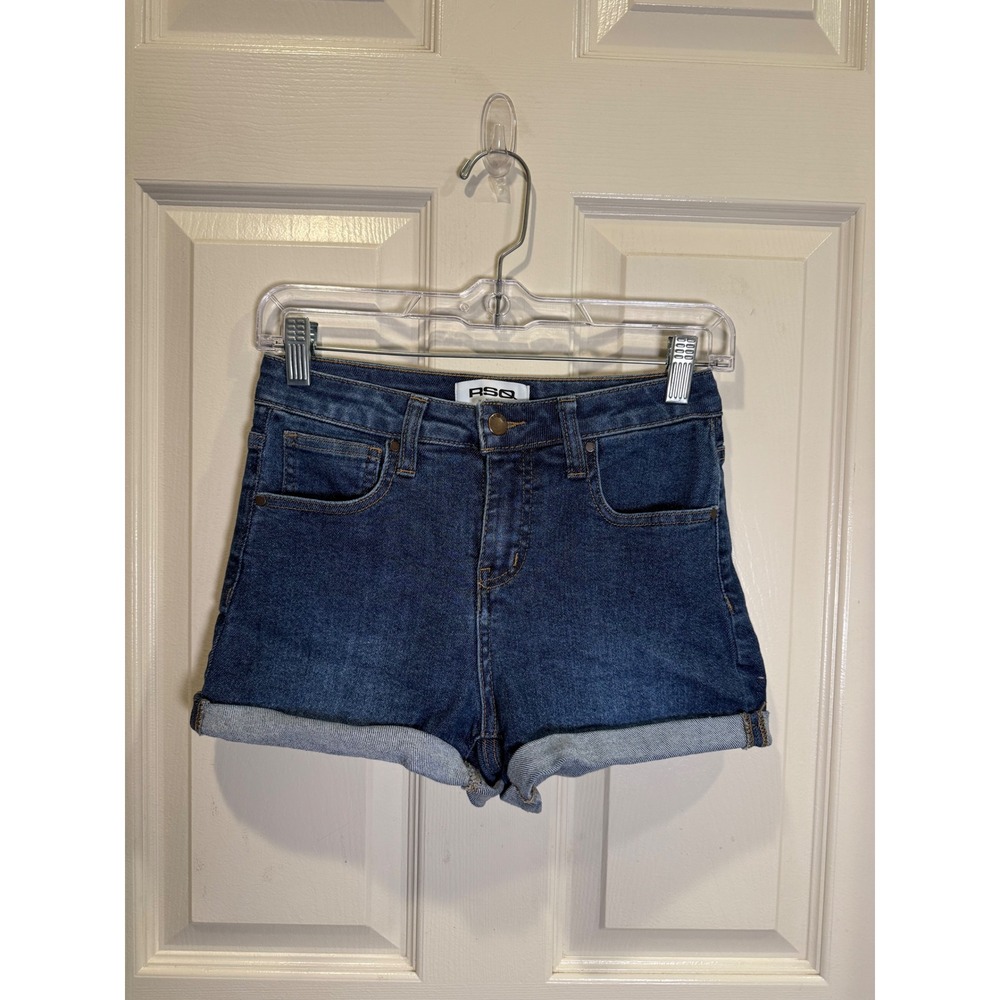 RSQ Womens Blue Denim High Rise Cuff‎ Shorts Size 24